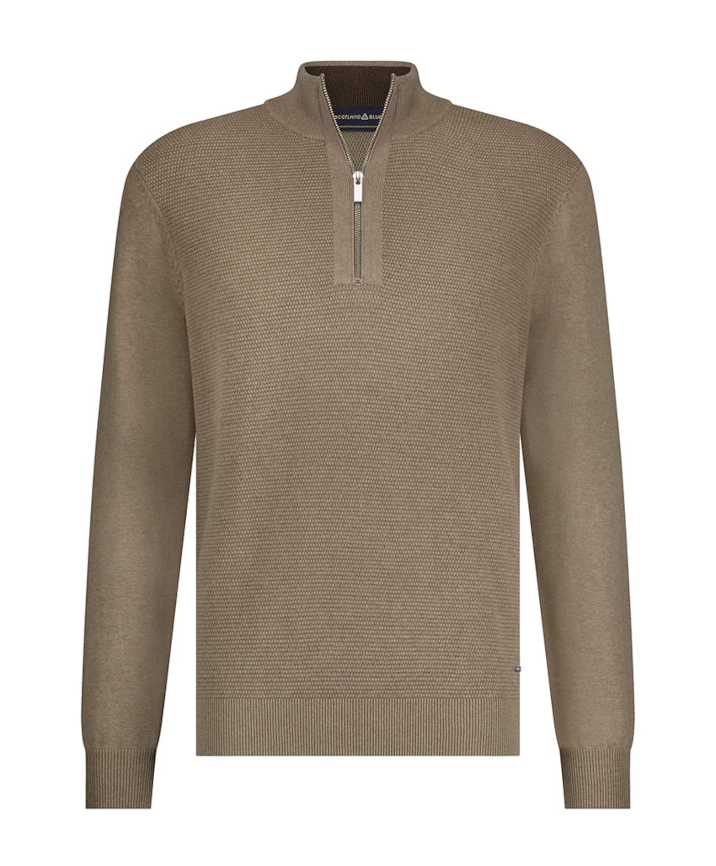 Heren trui met rits beige