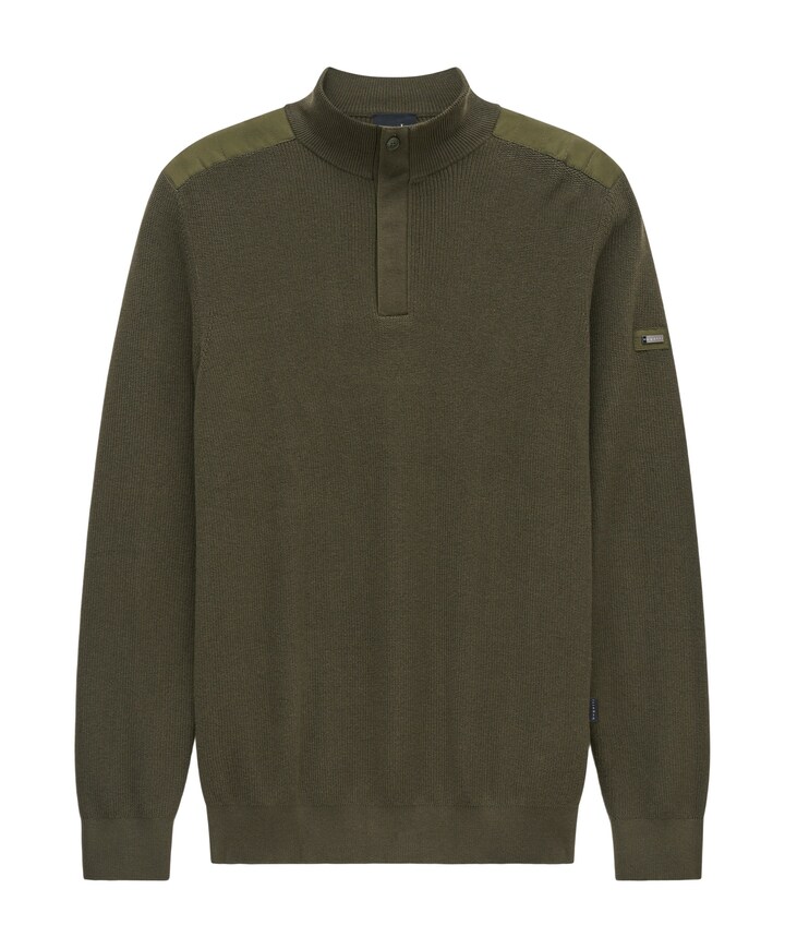 Heren trui met rits groen