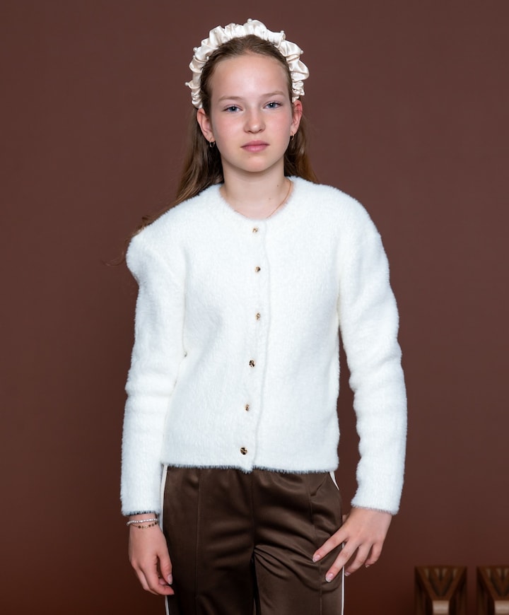 Meisjes vest ecru