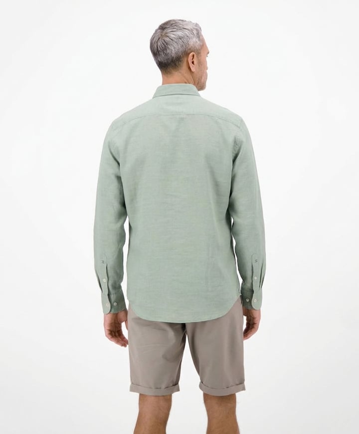 Heren overhemd lange mouw groen