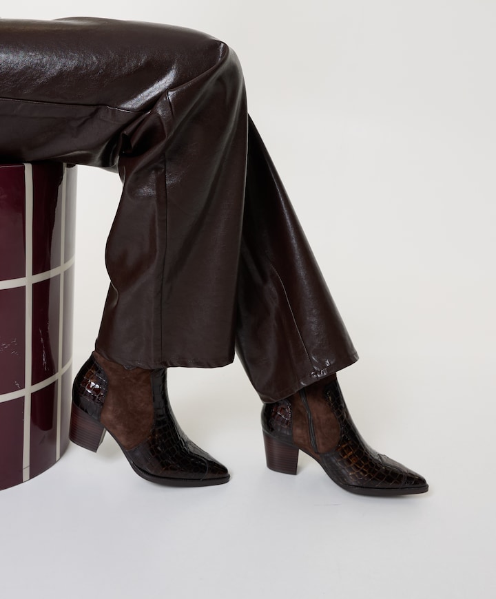 Sibylle dames enkellaarzen bruin