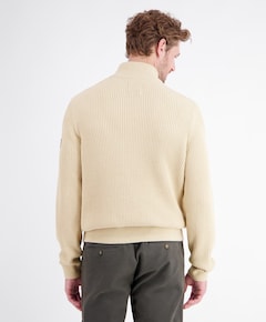 Heren trui met rits beige