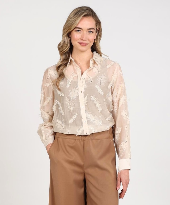 Dames blouse beige