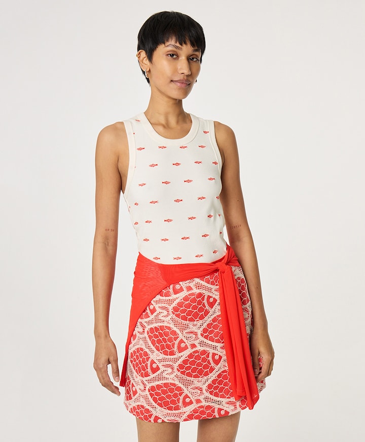 Dames top ecru