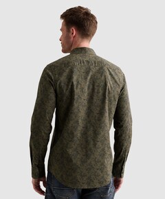 Heren overhemd lange mouw groen