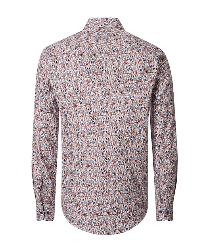 Heren overhemd lange mouw oranje