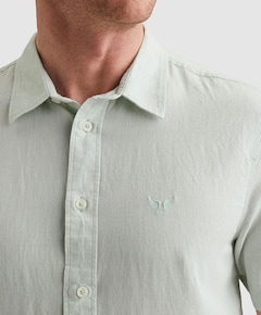 Heren overhemd korte mouw groen