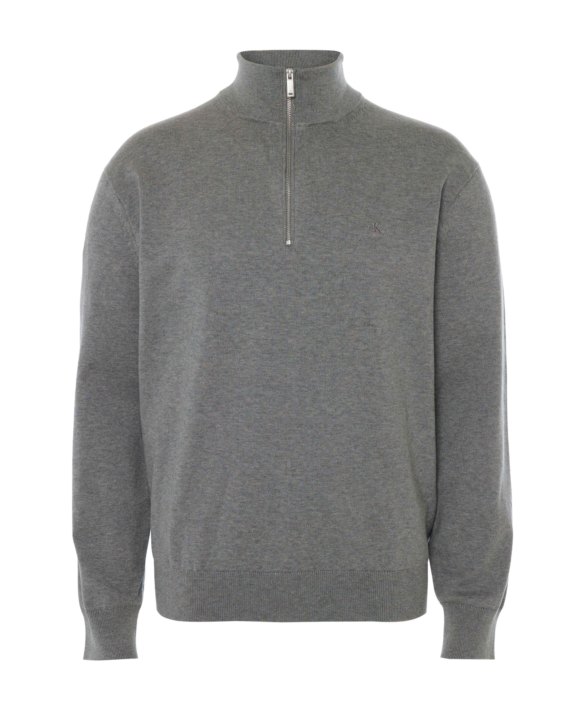 Heren trui met rits grijs