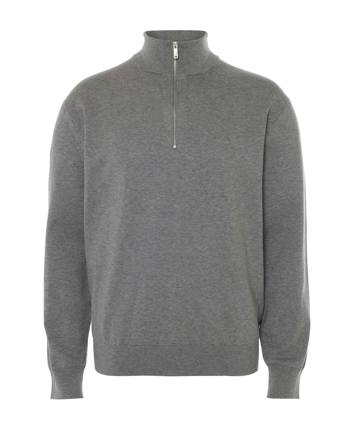 Heren trui met rits grijs