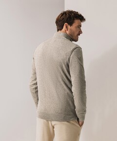 Heren trui met rits bruin