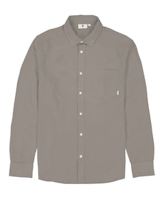 Heren overhemd lange mouw beige