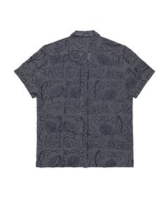 Heren overhemd korte mouw blauw