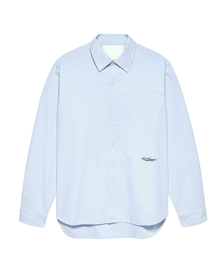 Heren overhemd lange mouw blauw