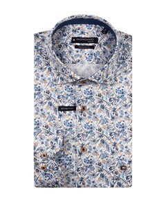 Heren overhemd lange mouw blauw