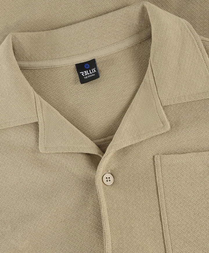 Jongens overhemd korte mouw beige