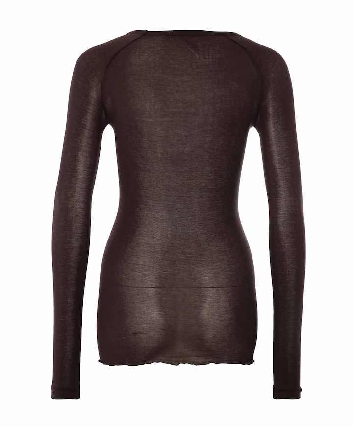 Dames longsleeve bruin