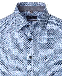 Heren overhemd korte mouw blauw