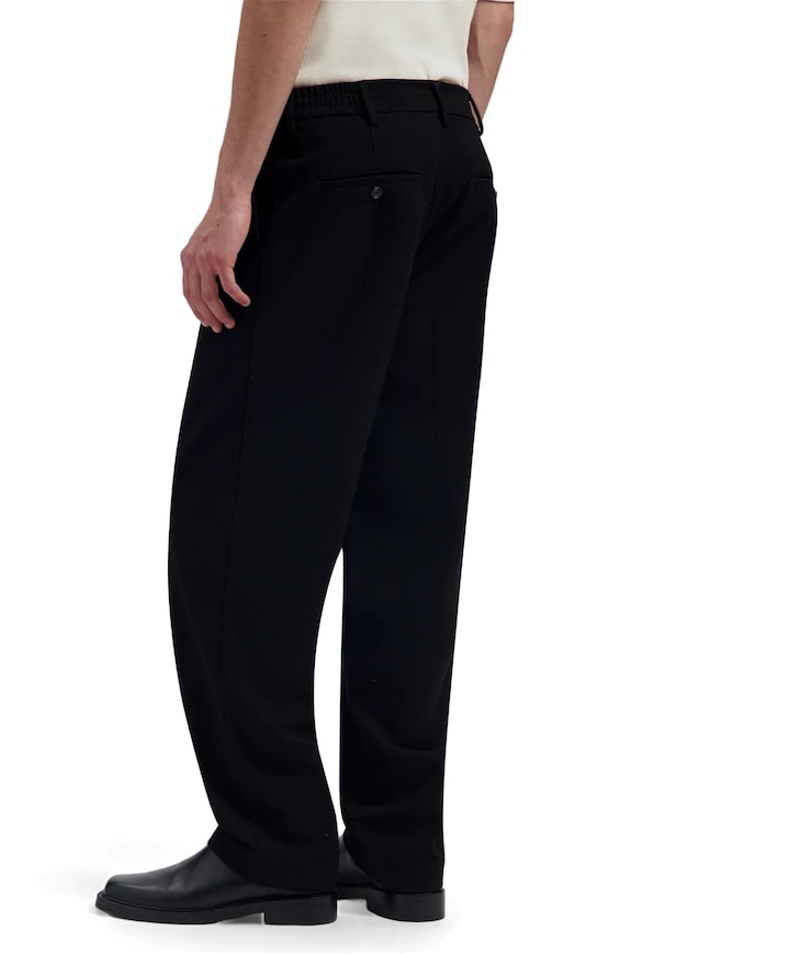 Regular Wool Pleated Pant heren pantalon zwart