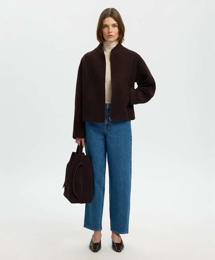Dames jas bruin