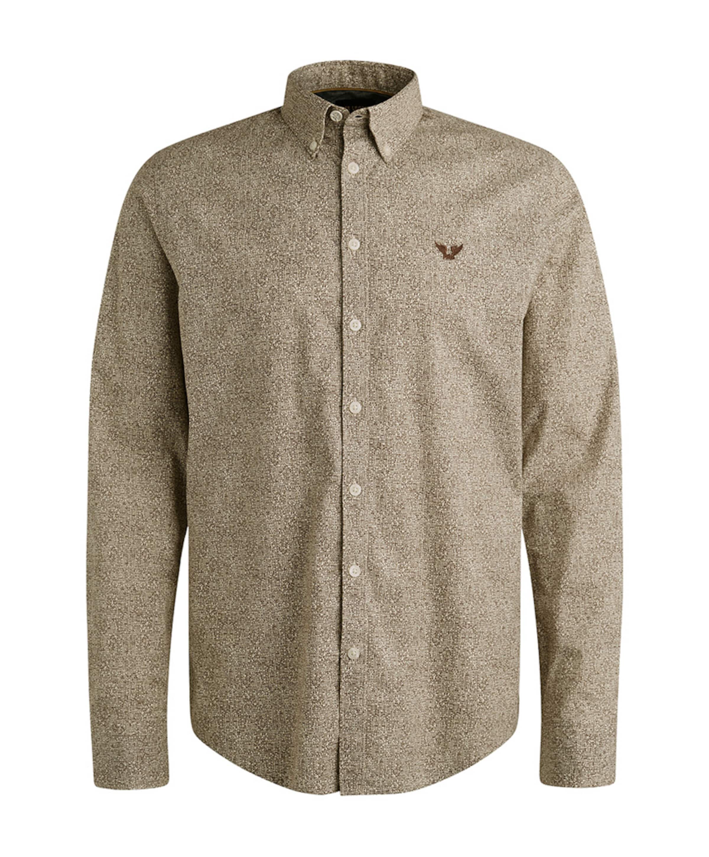 Heren overhemd lange mouw bruin