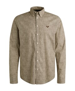 Heren overhemd lange mouw bruin