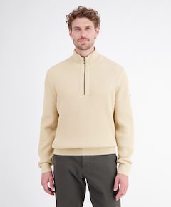 Heren trui met rits beige