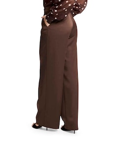 Satin mit geradem Bein dames pantalon bruin