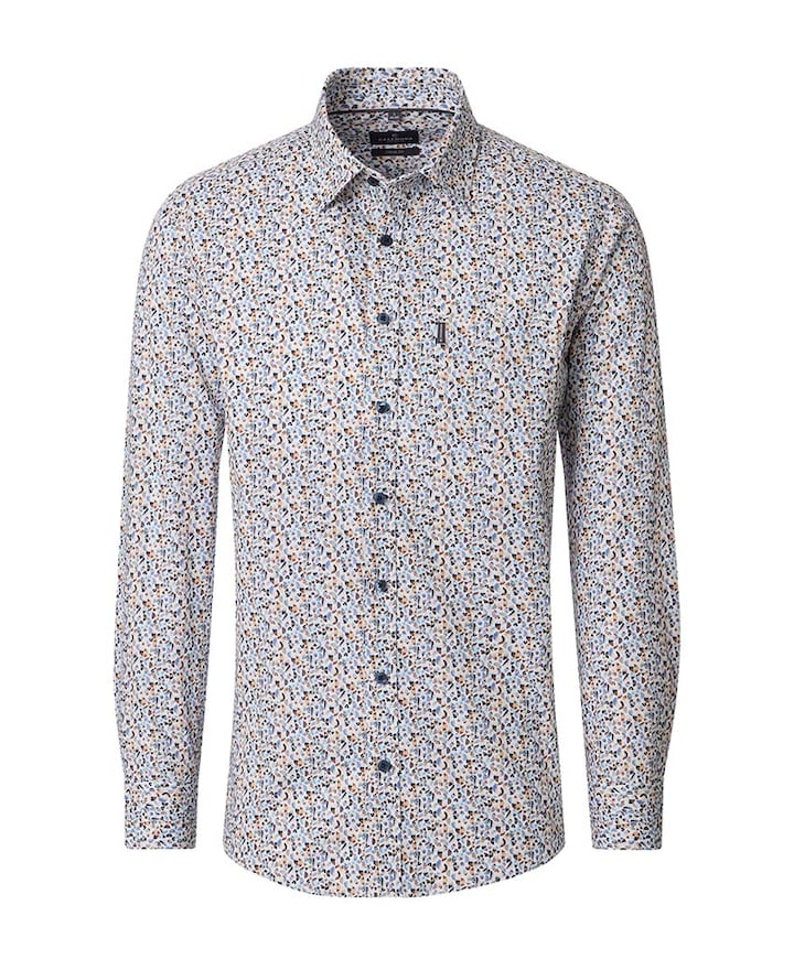 Heren overhemd lange mouw ecru