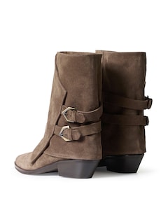 dames enkellaarzen beige