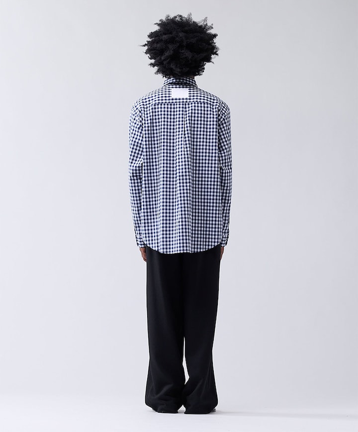 Heren overhemd lange mouw blauw