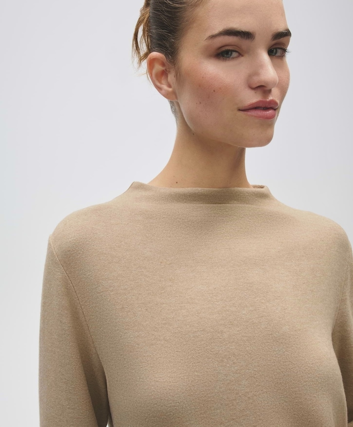Dames longsleeve beige