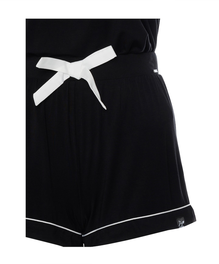 Dames shortama zwart