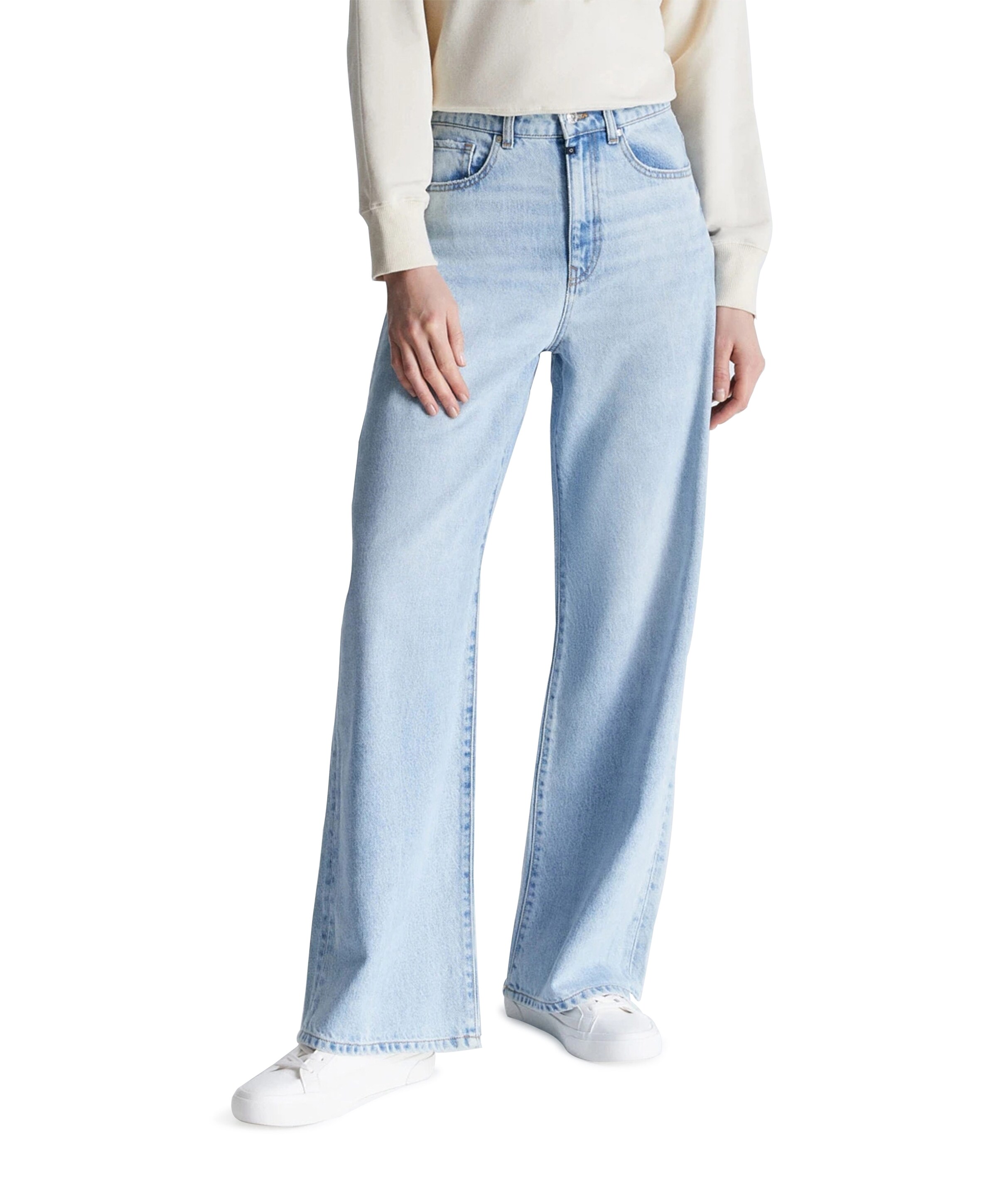 Wide leg dames jeans blauw