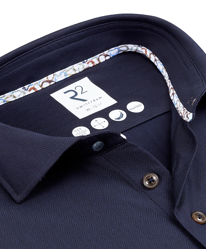 Overhemd lange mouw blauw