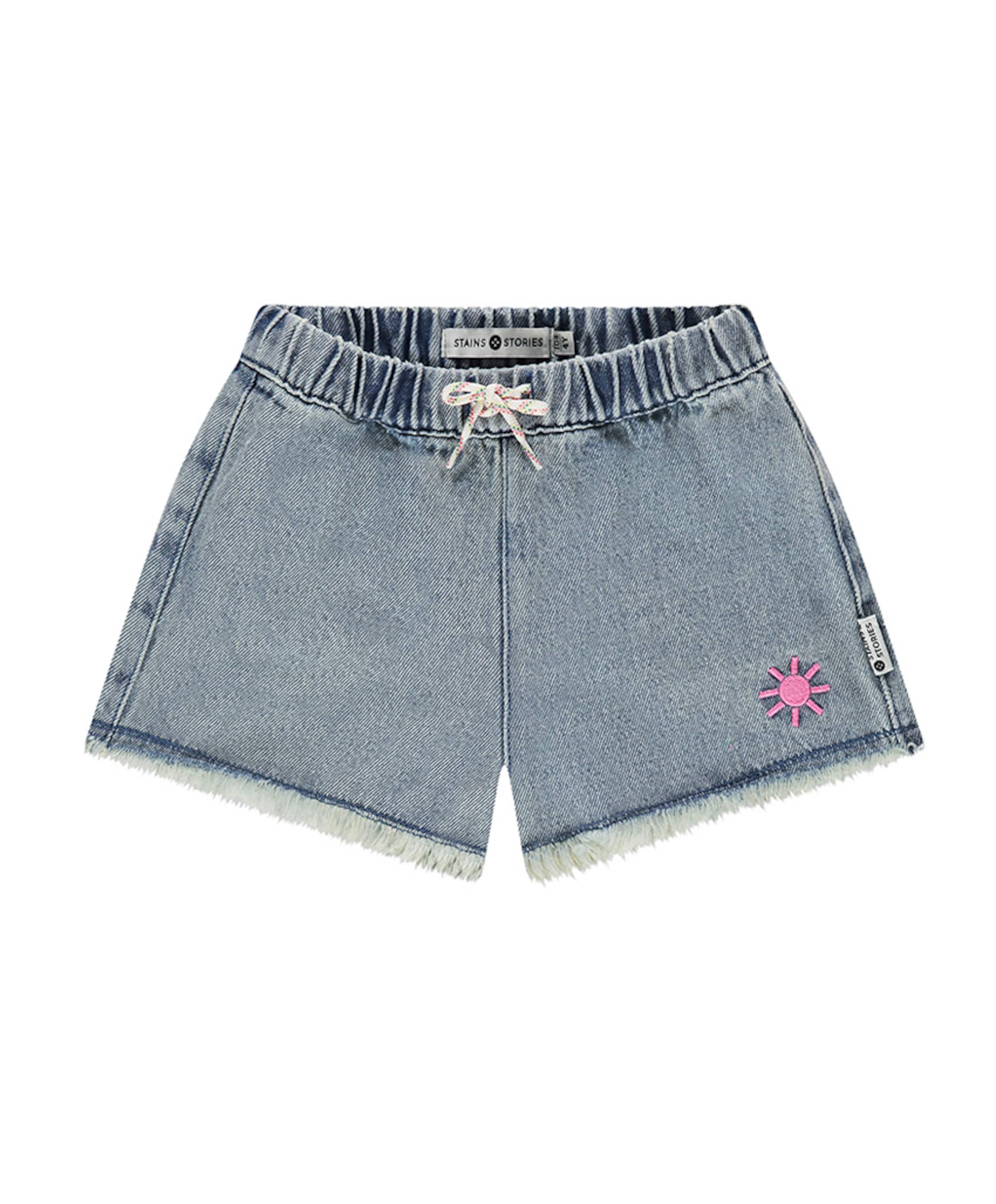 Meisjes korte broek blauw