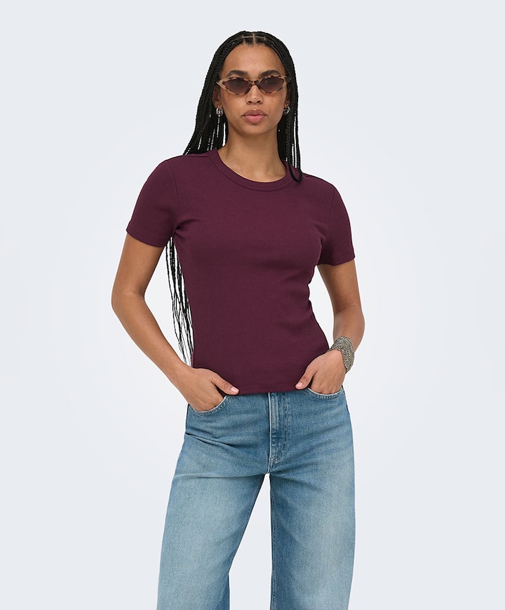 Dames T-shirt bordeaux