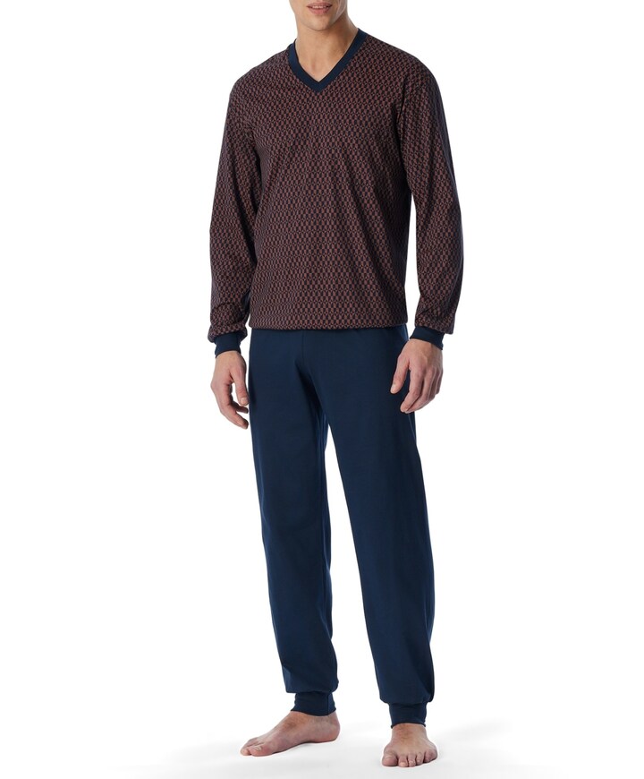 Heren pyjamaset bruin