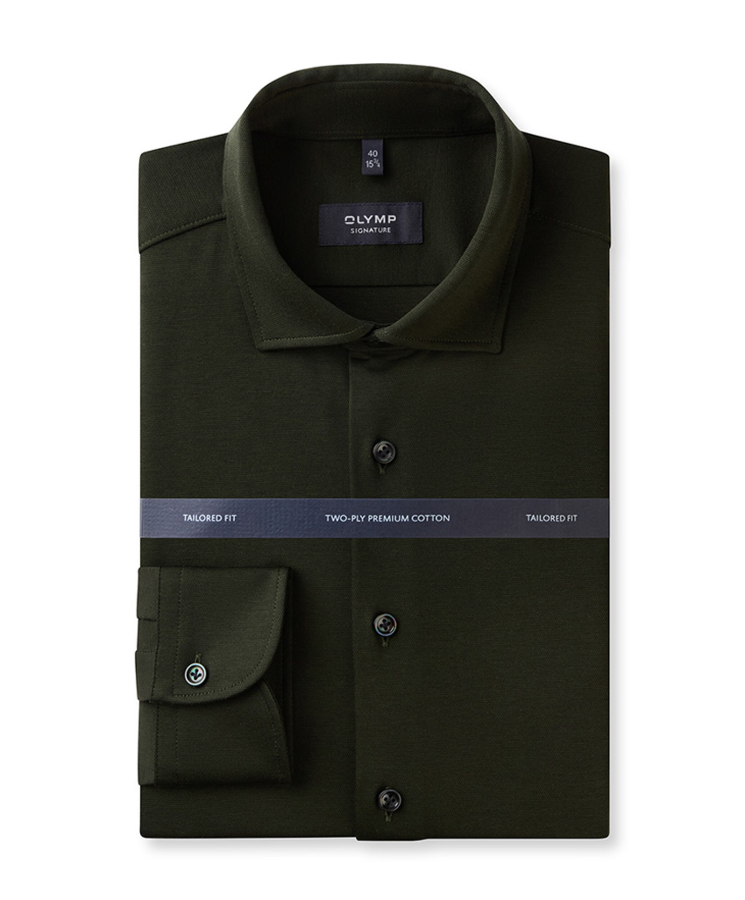 Heren overhemd lange mouw groen