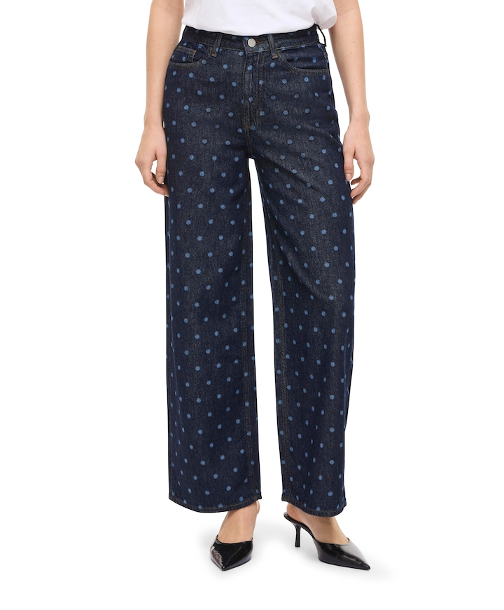 VIFREYA PAL HW DOT WIDE DBD dames jeans blauw