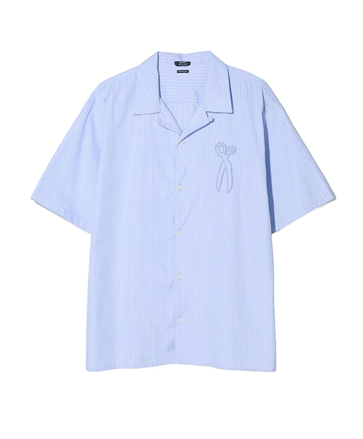 Heren overhemd korte mouw blauw