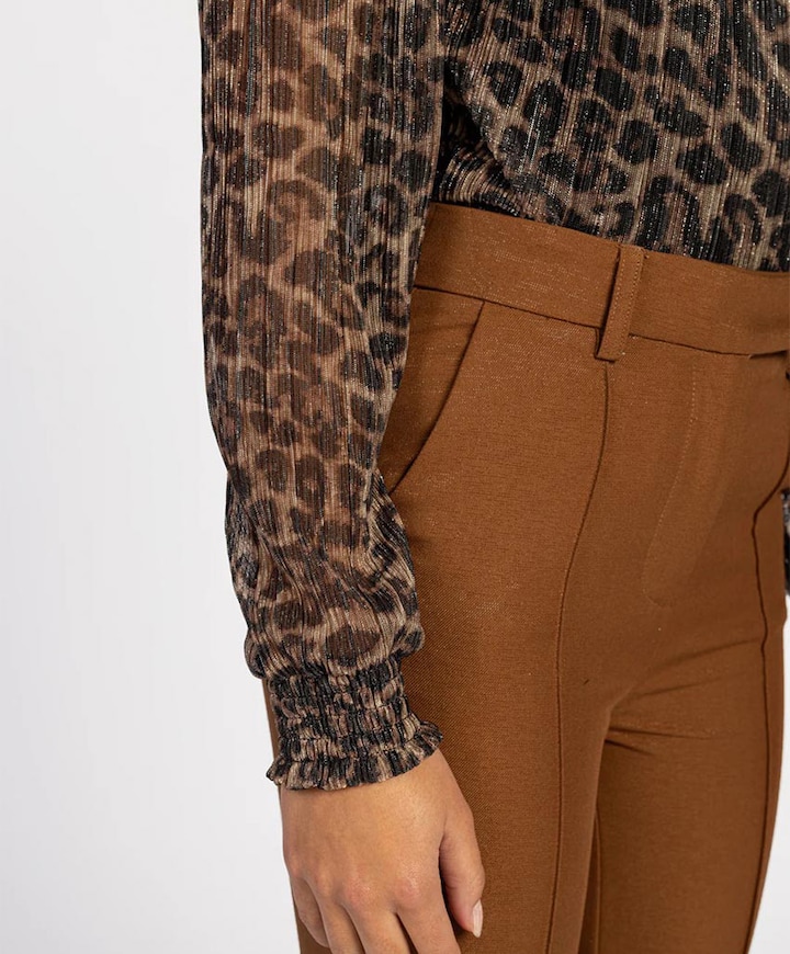 Blouse lange mouw bruin