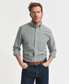 Heren overhemd lange mouw groen