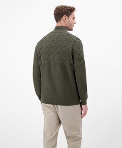 Heren trui met rits groen