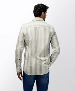 Heren overhemd lange mouw groen