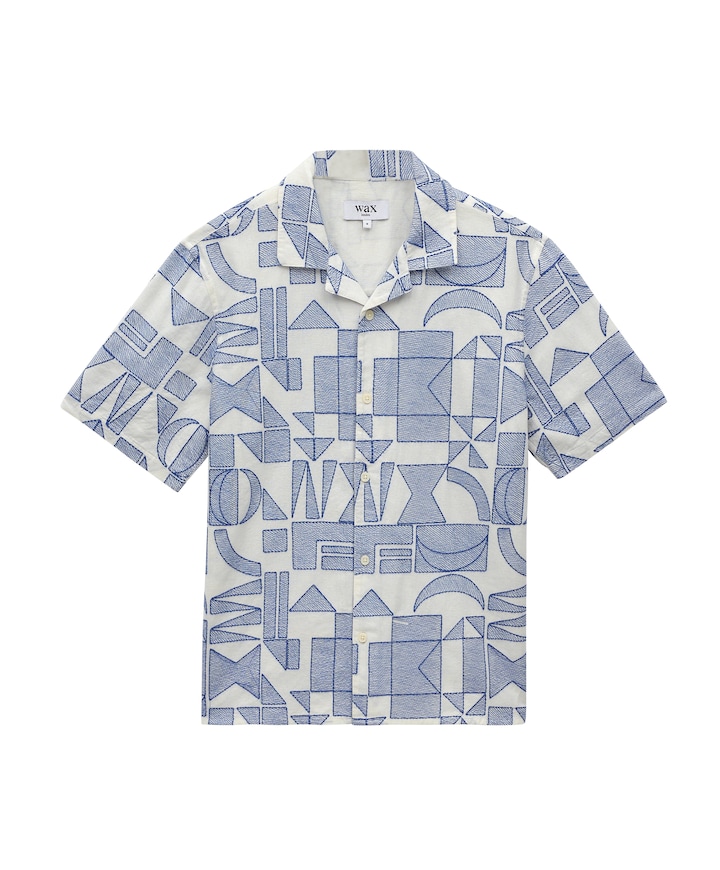 Heren overhemd korte mouw ecru