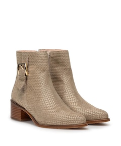 dames enkellaarzen beige