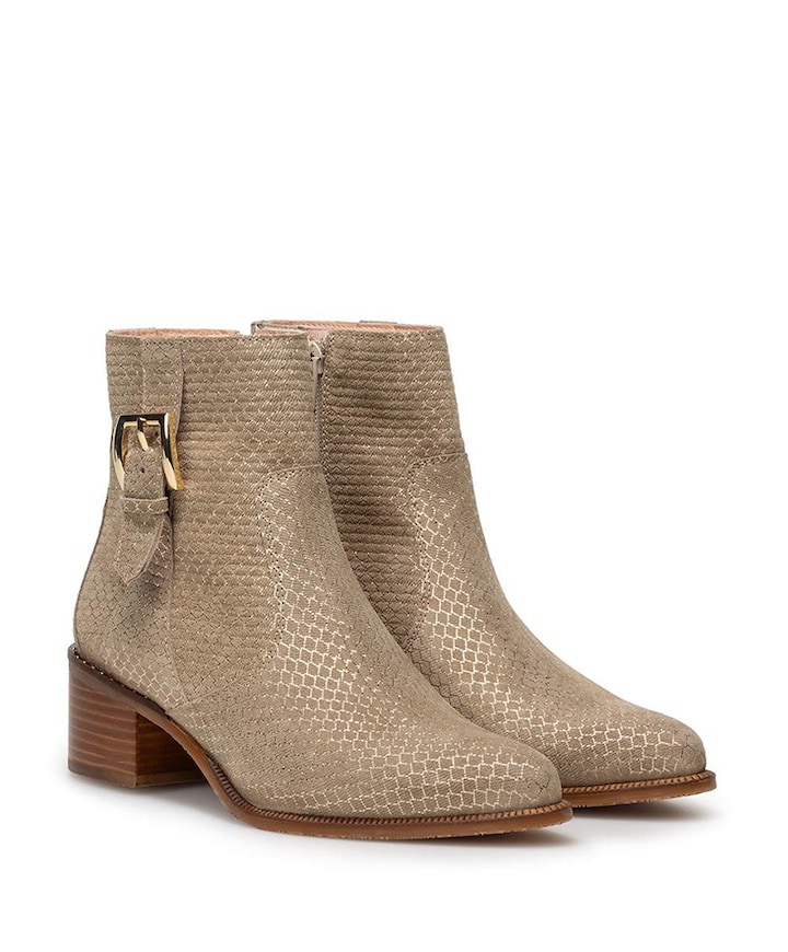 dames enkellaarzen beige