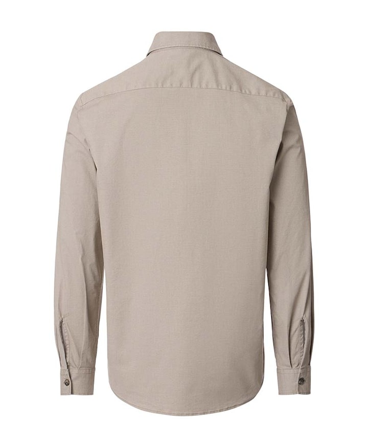 Heren overhemd lange mouw beige