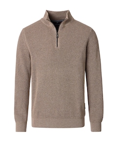 Heren trui met rits beige