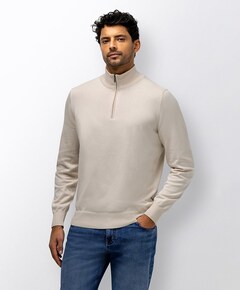 Heren trui met rits beige